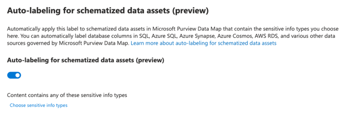 Auto Labeling schematized data assets