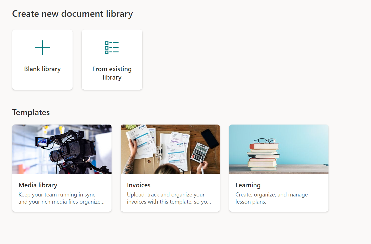 sharepoint document library templates